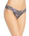 Hanky Panky Checkered Past Original Rise Thong In Checkered Floral