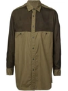 YOHJI YAMAMOTO YOHJI YAMAMOTO PANELLED SHIRT - GREEN