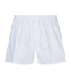 Sunspel Pinstripe Relaxed-fit Cotton Boxer Shorts In White Navy