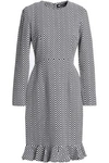 HOUSE OF HOLLAND HOUSE OF HOLLAND WOMAN FLUTED COTTON-BLEND JACQUARD DRESS GRAY,3074457345619326636