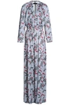 HOUSE OF DAGMAR VARA CUTOUT FLORAL-PRINT CREPE DE CHINE MAXI DRESS,3074457345619662256