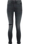 RAG & BONE WOMAN DISTRESSED FADED HIGH-RISE SKINNY JEANS CHARCOAL,GB 4772211930128631