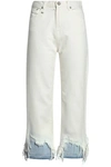 R13 R13 WOMAN PANELED DISTRESSED HIGH-RISE STRAIGHT-LEG JEANS WHITE,3074457345619661259