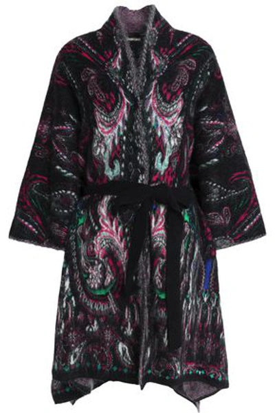 Roberto Cavalli Woman Tie-front Knitted Cardigan Multicolor