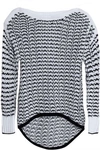 RAG & BONE WOMAN DANIELA TWO-TONE OPEN-KNIT SWEATER WHITE,AU 7668287966095368