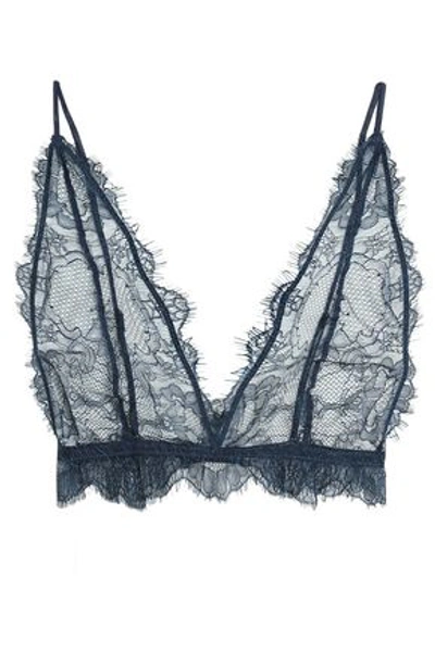 Anine Bing Woman Corded Lace Soft-cup Triangle Bra Storm Blue