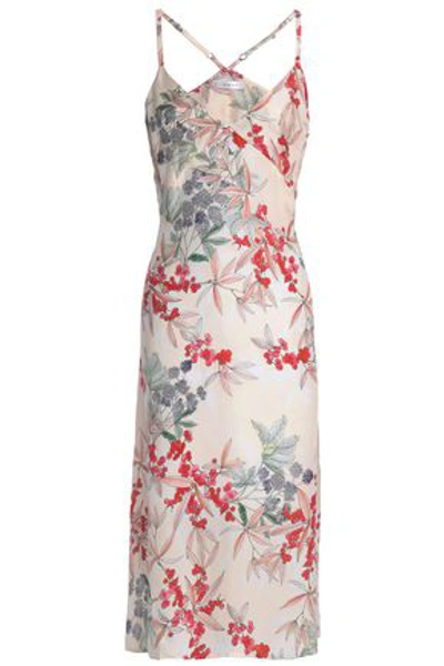 Anine Bing Woman Floral-print Silk Nightdress Cream