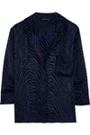 LOVE STORIES LOVE STORIES WOMAN JUDE ZEBRA-PRINT SATEEN PAJAMA TOP INDIGO,3074457345619481238