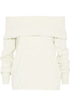 JOIE JOIE WOMAN BADE OFF-THE-SHOULDER COTTON AND CASHMERE-BLEND SWEATER OFF-WHITE,3074457345619714743
