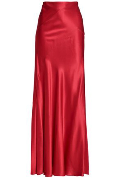 Alberta Ferretti Woman Silk-satin Maxi Skirt Red