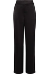 ALICE AND OLIVIA ALICE + OLIVIA WOMAN MERITT SATIN-CREPE WIDE-LEG PANTS BLACK,3074457345619635234