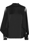 CHRISTOPHER KANE CHRISTOPHER KANE WOMAN APPLIQUÉD SATIN BLOUSE BLACK,3074457345619672043