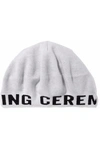 OPENING CEREMONY OPENING CEREMONY WOMAN INTARSIA-KNIT BERET LIGHT GRAY,3074457345619598663