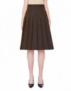 MAISON MARGIELA MAISON MARGIELA BROWN PLEATED WOOL MIDI SKIRT,S29MA0364/158