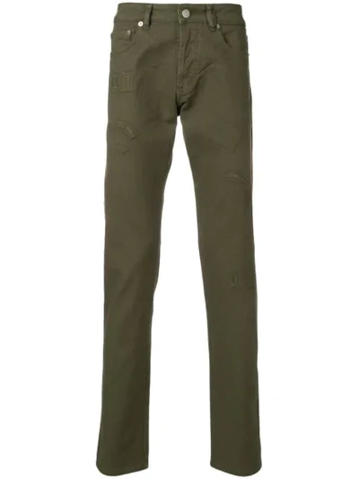 Versus Embroidered Details Trousers In Green