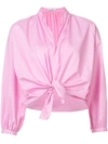 TOME TOME BOW-TIED CROPPED SHIRT - PINK