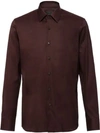 Prada Stretch Poplin Shirt In Red