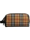 BURBERRY VINTAGE CHECK AND LEATHER POUCH