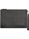 BURBERRY BURBERRY PERFORATED LOGO LEATHER ZIP POUCH - BLACK