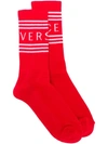 VERSACE JACQUARD LOGO KNIT SOCKS