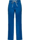 MIU MIU MIU MIU WOOL AND MOHAIR TROUSERS - 蓝色