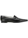 THE ROW THE ROW MINIMAL SQUARE-TOE LOAFERS - BLACK