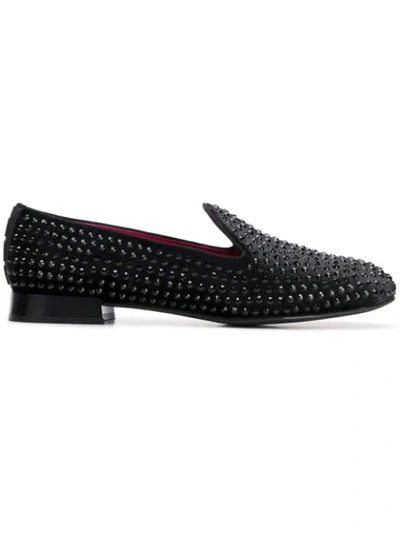 Alberto Gozzi Studded Slip-on Loafers - Black