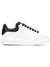Alexander Mcqueen Leather Oversized Sneakers In White ,black