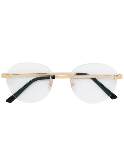 Cartier Panthere Round-frame Glasses In White