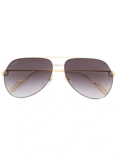 Cartier Aviator Frame Sunglasses - 金色 In Gold