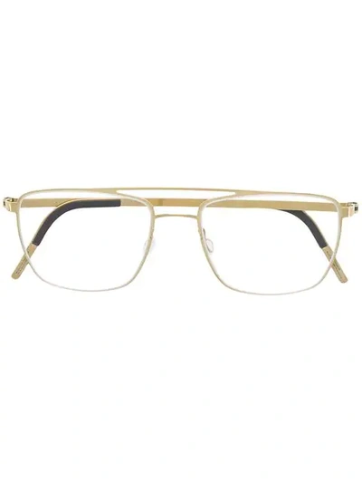 Lindberg Double Nose-bridge Glasses In Gold