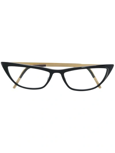 Lindberg Cat Eye Glasses In Black