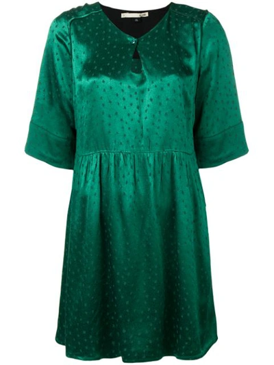 Acoté Polka Dot Flared Dress - Green