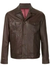 TOMORROWLAND TOMORROWLAND BUTTONED LEATHER JACKET - BROWN
