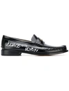 VERSACE VERSACE LETTERING LOGO PRINT LOAFERS - 黑色