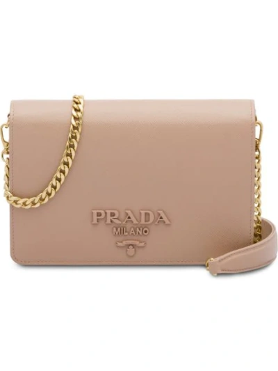 Prada Logo Shoulder Bag - 粉色 In Pink