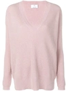 ALLUDE LONG-SLEEVE FITTED SWEATER