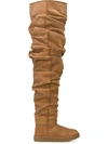 Y/project Y / Project Brown X Ugg Thigh High Slouch Fit Sheepskin Boots In Brown