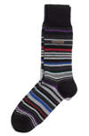 Calvin Klein Multistripe Emblem Socks In Black