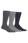 Polo Ralph Lauren Super Soft Flat Knit Socks - Pack Of 3 In Grey Multi