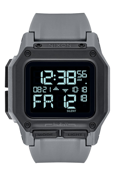 Nixon Men's Digital Regulus Strap Watch 46mm In Gunmetal/ Black/ Gunmetal