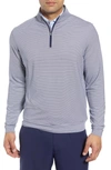 Peter Millar Perth Stripe Quarter Zip Performance Pullover In Blue