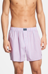 Polo Ralph Lauren Men's Underwear, Woven Boxer In Pink Regent Stripe