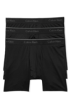 Calvin Klein Microfiber Stretch Low Rise Trunks - Pack Of 3 In Black With Black Waistband