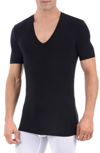 Tommy John Second Skin Micromodal Deep V-neck Undershirt In Black