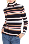 JCREW EVERYDAY CASHMERE STRIPE TURTLENECK SWEATER,K3122