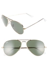 Ray Ban Monochromatic Metal Aviator Sunglasses, Yellow Pattern In Green Classic G-15