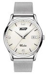 Tissot T118.410.11.277.00 Heritage Visodate Stainless Steel Watch In Silver/ White/ Silver