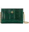 GUCCI SMALL OPHIDIA GENUINE SNAKESKIN SHOULDER BAG - GREEN,503877LOO0G