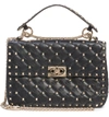 Valentino Garavani Medium Rockstud Matelassé Quilted Leather Crossbody Bag In Nero